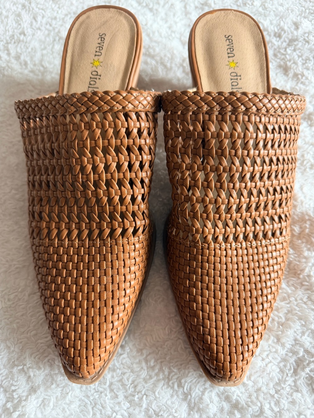 Seven Dials Quinton Mules in Cognac
